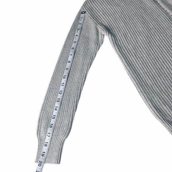 Abound Cardigan Open Front Grey Light Heather Drop Shoulder Ribbed Knit XS - Picture 7 of 10